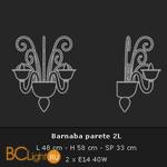 Бра Voltolina Vogue Barnaba appl. 2L nikel Rosso - Схема