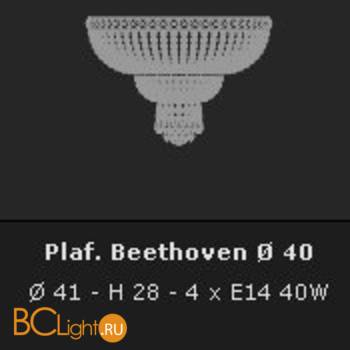 Потолочный светильник Voltolina Beethoven plafoniera 40 Oro - Схема