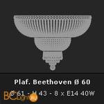 Потолочный светильник Voltolina Beethoven plafoniera 60 Oro - Схема