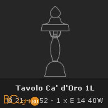 Настольная лампа Voltolina Lumetto Ca' d'Oro 1L Nikel Rosso - Схема