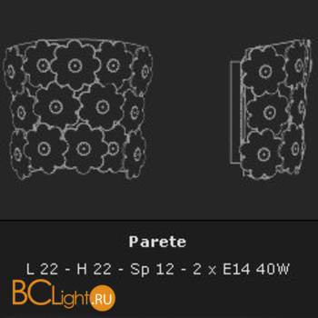 Настенный светильник Voltolina FLORA Applique 2L SOLO FIORI PASTELLO - Схема