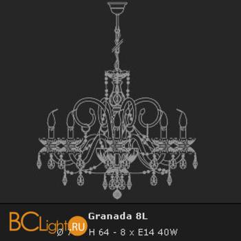 Люстра Voltolina Granada 8L Oro - Схема