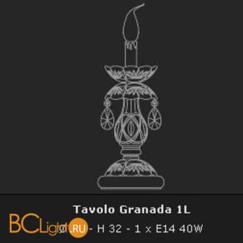 Настольная лампа Voltolina Lumetto Granada 1L Oro - Схема