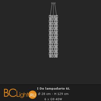 Подвесной светильник Voltolina I Do Sosp. I Do diam. 28 H129 CRISTALLO - Схема