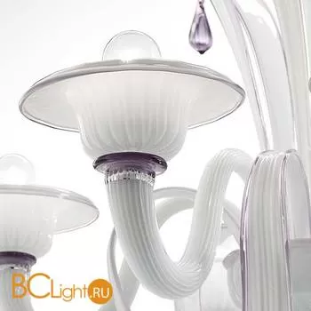 Люстра Voltolina Iris 6L bianco-lilla cromo - Фото 0