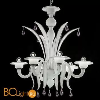 Люстра Voltolina Iris 6L bianco-lilla cromo