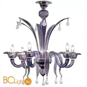 Люстра Voltolina Iris 6L lilla-bianco cromo