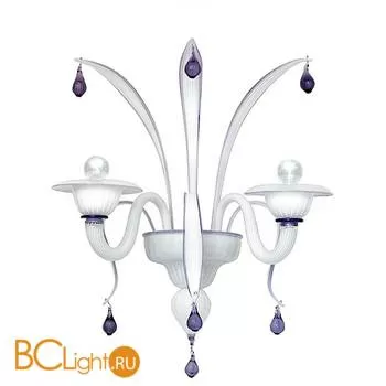 Бра Voltolina Applique Iris 2L bianco-lilla cromo