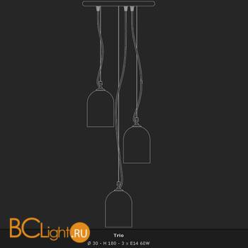 Подвесной светильник Voltolina JACARANDA Sosp. pendel acciaio TRIO - Схема