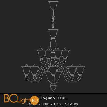Люстра Voltolina Laguna 8+4L Nero - Схема