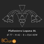 Люстра Voltolina Laguna plaf. 8L Rosso - Схема