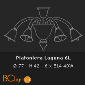 Люстра Voltolina Laguna plaf. 6L CRISTALLO - Схема