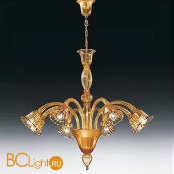 Люстра Voltolina Laguna 8L braccia vs basso AMBRA NIKELATA