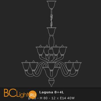 Люстра Voltolina Laguna 8+4L BIANCO NIKELATA - Схема