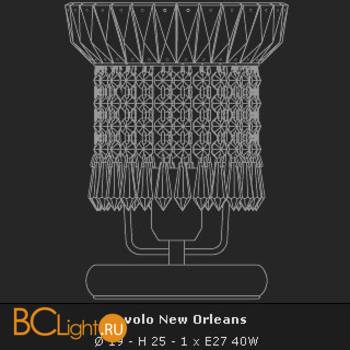 Настольная лампа Voltolina Lumetto New Orleans 1L Oro - Схема