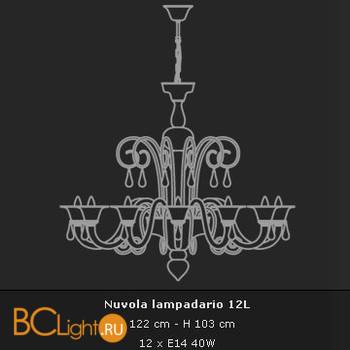 Люстра Voltolina Venice Nuvola 12L Nero Oro - Схема
