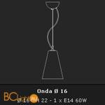 Подвесной светильник Voltolina Sospensione Onda 16 Verde - Схема