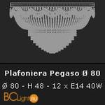 Потолочный светильник Voltolina Pegaso plafoniera 80 Oro - Схема