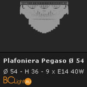 Потолочный светильник Voltolina Pegaso plafoniera 55 Oro - Схема