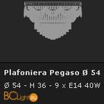 Потолочный светильник Voltolina Pegaso plafoniera 55 Oro - Схема