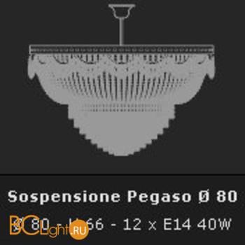 Потолочный светильник Voltolina Pegaso Sosp. Pegaso 80 dor - Схема