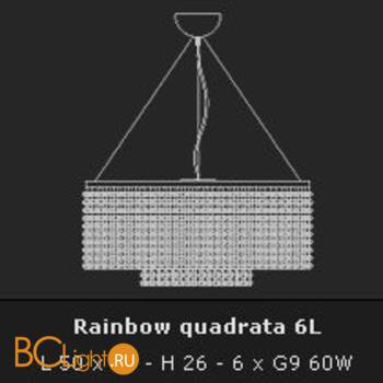 Подвесной светильник Voltolina Sospensione Rainbow quadrata cristallo-ambra - Схема