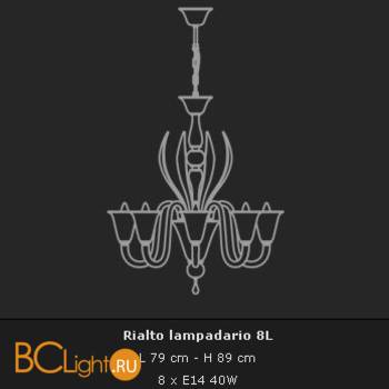 Люстра Voltolina Venice Rialto 8L BIANCO - Схема