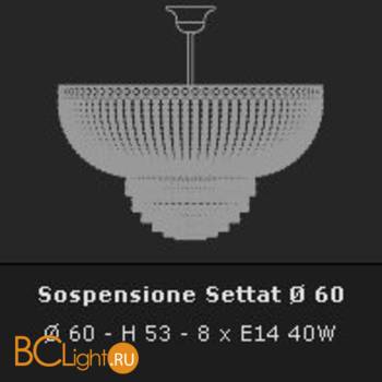 Потолочный светильник Voltolina Settat sospensione 60 Oro - Схема