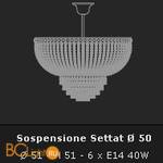 Потолочный светильник Voltolina Settat sospensione 50 Oro - Схема