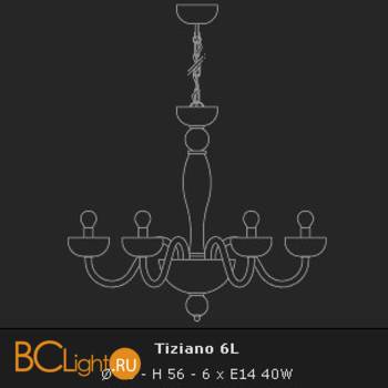 Люстра Voltolina Tiziano 6L ambra - Схема