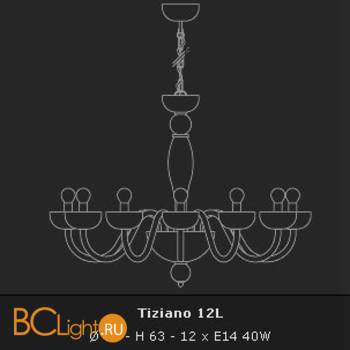 Люстра Voltolina Tiziano 12L blu - Схема