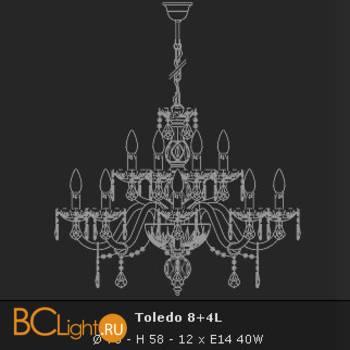 Люстра Voltolina Toledo 8+4L Oro - Схема