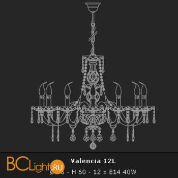 Люстра Voltolina Valencia 12L Oro - Схема