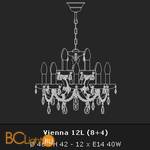 Люстра Voltolina Vienna 8+4L ottone CRISTALLO - Схема