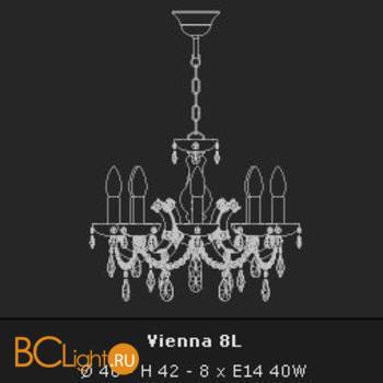 Люстра Voltolina Vienna 8L Cromo BIANCO - Схема