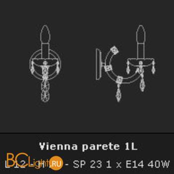 Бра Voltolina Applique Vienna 1L ottone CRISTALLO - Схема