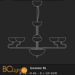 Люстра Voltolina ZODIACO Gemini 8L rosso - Схема