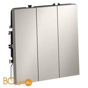 Выключатель встраиваемый VOLTUM S70 трехклавишный 10А, (кашемир) - Фото 1