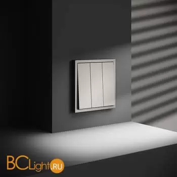 Выключатель встраиваемый VOLTUM S70 трехклавишный 10А, (кашемир) - Фото 3