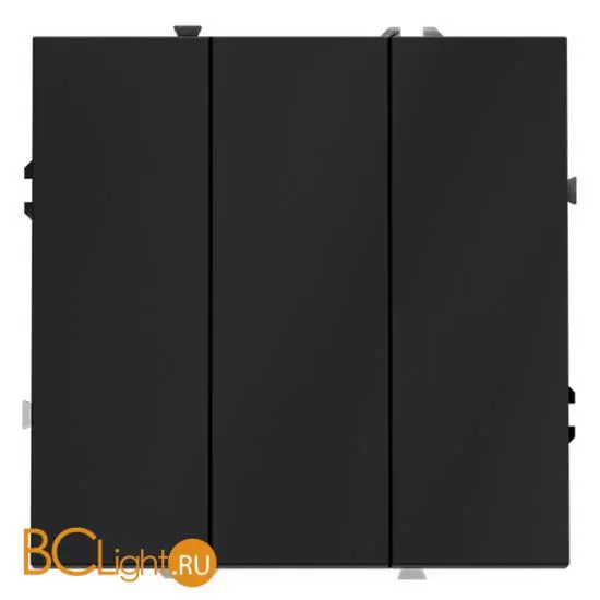 Выключатель встраиваемый VOLTUM S70 трехклавишный 10А, (графит) VLS030107