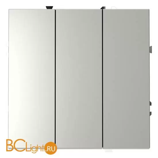 Выключатель встраиваемый VOLTUM S70 трехклавишный 10А, (сталь) VLS030105