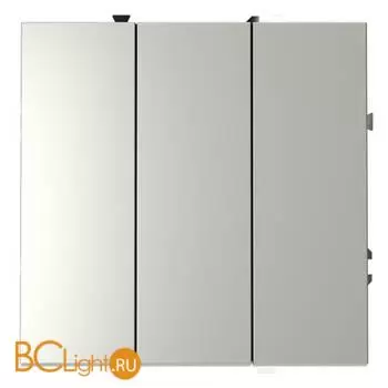 Выключатель встраиваемый VOLTUM S70 трехклавишный 10А, (сталь) VLS030105