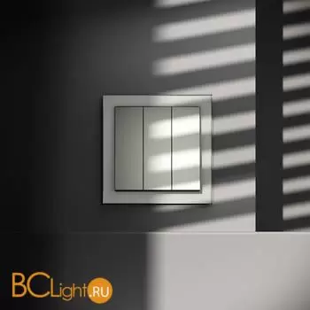 Выключатель встраиваемый VOLTUM S70 трехклавишный 10А, (сталь) VLS030105 - Фото 2