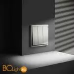 Выключатель встраиваемый VOLTUM S70 трехклавишный 10А, (сталь) VLS030105 - Фото 3