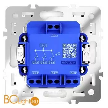 Выключатель встраиваемый VOLTUM S70 трехклавишный 10А, (белый матовый) VLS030102 - Фото 3