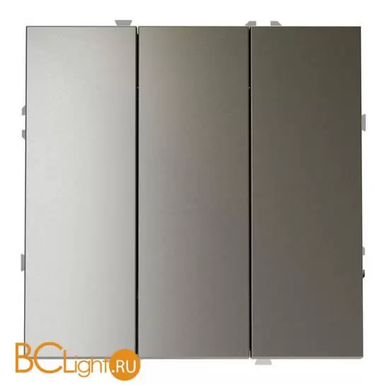 Выключатель встраиваемый VOLTUM S70 трехклавишный 10А, (шелк) VLS030104