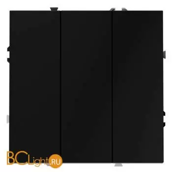 Выключатель встраиваемый VOLTUM S70 трехклавишный 10А, (черный матовый) VLS030108