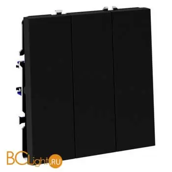 Выключатель встраиваемый VOLTUM S70 трехклавишный 10А, (черный матовый) VLS030108 - Фото 1