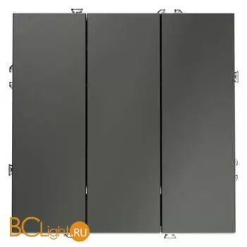 Выключатель встраиваемый VOLTUM S70 трехклавишный 10А, (титан) VLS030106