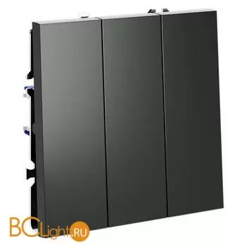 Выключатель встраиваемый VOLTUM S70 трехклавишный 10А, (титан) VLS030106 - Фото 1